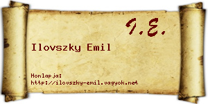 Ilovszky Emil névjegykártya