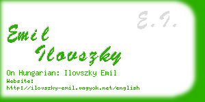 emil ilovszky business card